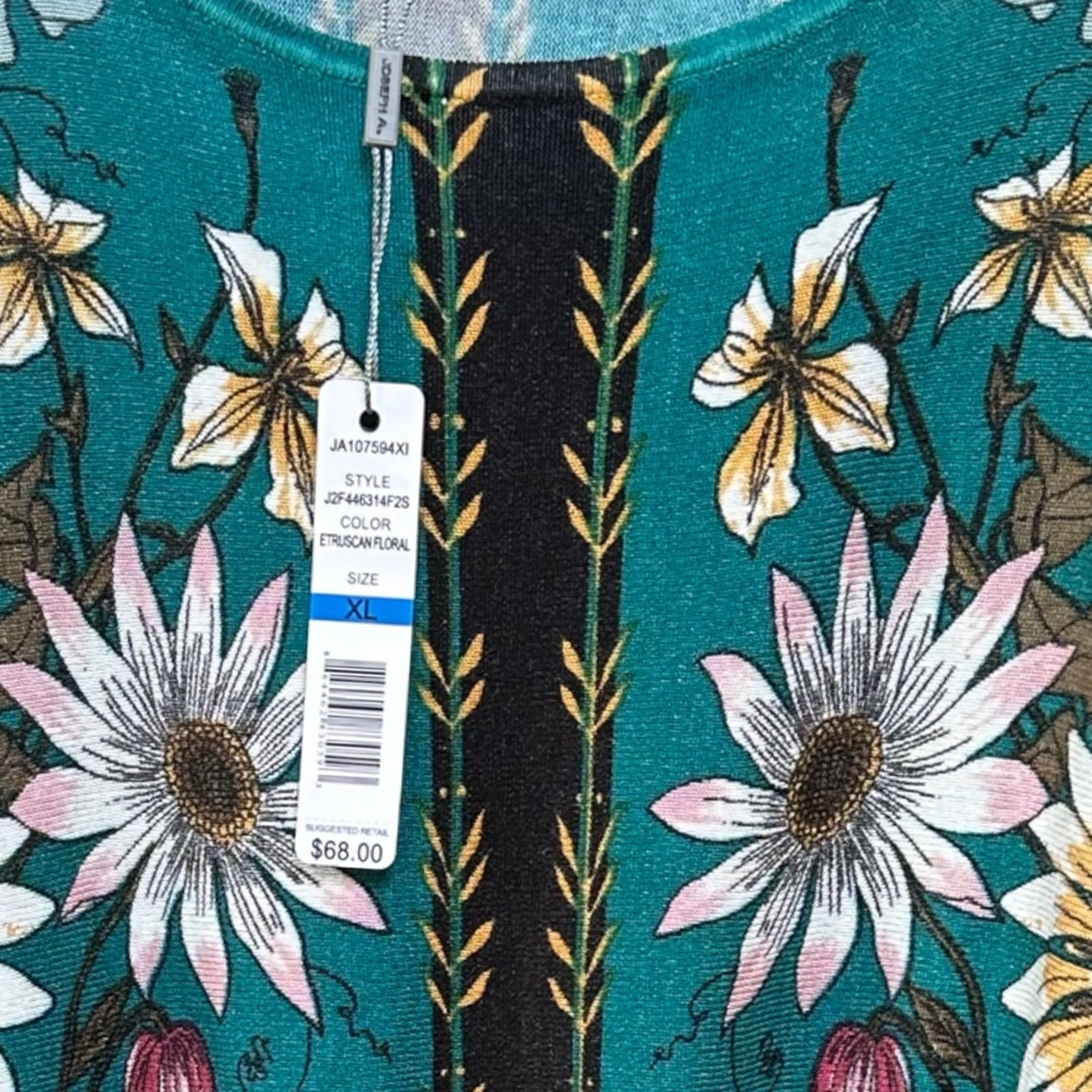 Nwt Joseph A Plus Size Etruscan Floral Sweater Blouse Knit Size Xl — image 2 of 7